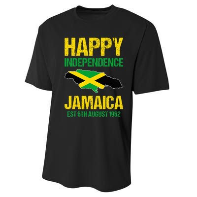 Happy Independence Jamaica Est 6th August 1962 Jamaican Performance Sprint T-Shirt