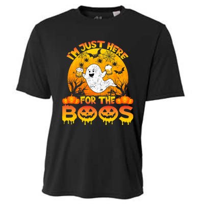 Halloween IM Just Here For The Boos Funny Ghost Costume Cooling Performance Crew T-Shirt