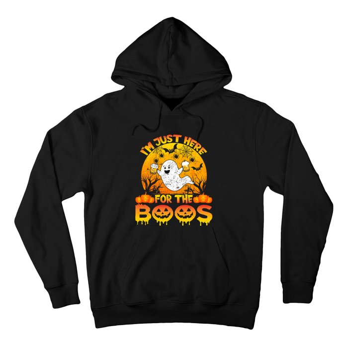 Halloween IM Just Here For The Boos Funny Ghost Costume Hoodie