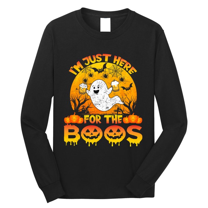 Halloween IM Just Here For The Boos Funny Ghost Costume Long Sleeve Shirt