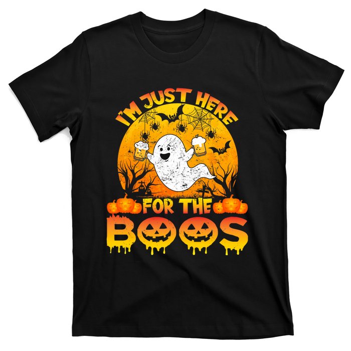 Halloween IM Just Here For The Boos Funny Ghost Costume T-Shirt