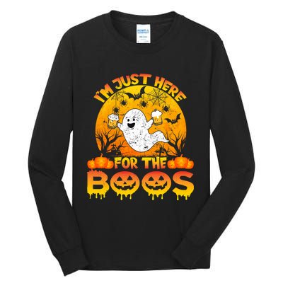 Halloween IM Just Here For The Boos Funny Ghost Costume Tall Long Sleeve T-Shirt