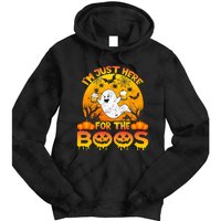 Halloween IM Just Here For The Boos Funny Ghost Costume Tie Dye Hoodie