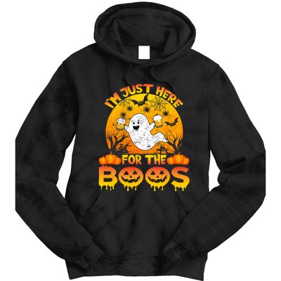 Halloween IM Just Here For The Boos Funny Ghost Costume Tie Dye Hoodie