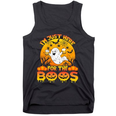 Halloween IM Just Here For The Boos Funny Ghost Costume Tank Top