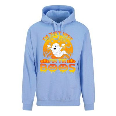 Halloween IM Just Here For The Boos Funny Ghost Costume Unisex Surf Hoodie