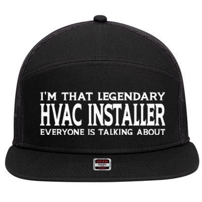 Hvac Installer Job Title Employee Funny Hvac Installer 7 Panel Mesh Trucker Snapback Hat