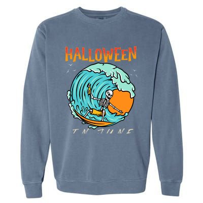 Halloween In June Funny Summer Vacation Beach Family Trip Gift Garment-Dyed Sweatshirt