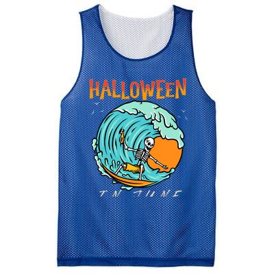 Halloween In June Funny Summer Vacation Beach Family Trip Gift Mesh Reversible Basketball Jersey Tank