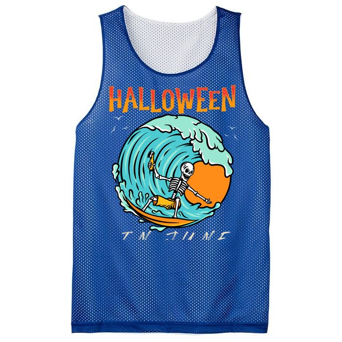 Halloween In June Funny Summer Vacation Beach Family Trip Gift Mesh Reversible Basketball Jersey Tank