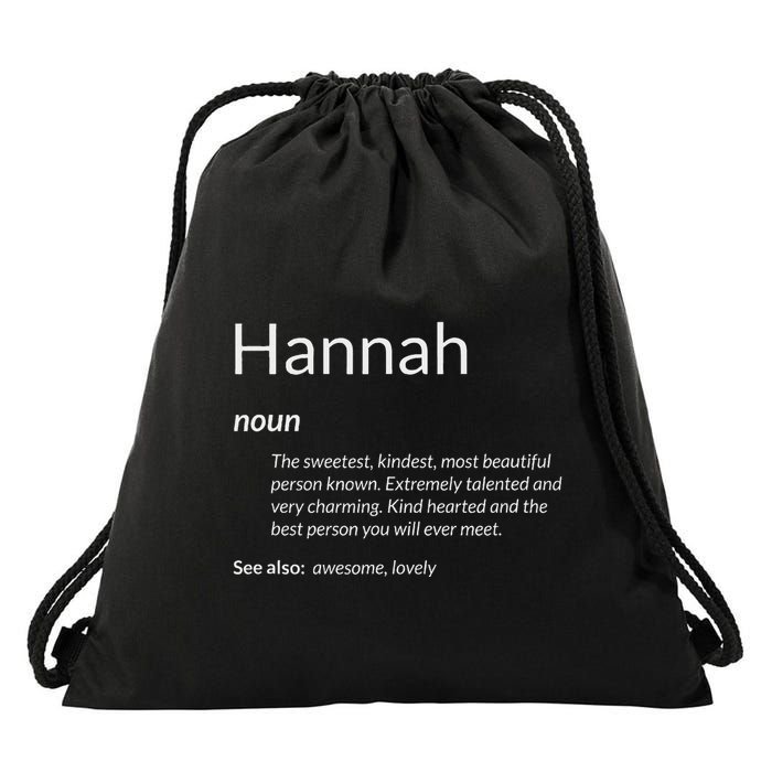Hannah Is Kind Hearted Funny Name Definition Hannah Drawstring Bag