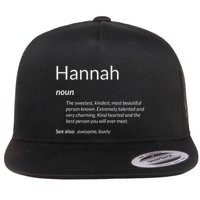 Hannah Is Kind Hearted Funny Name Definition Hannah Flat Bill Trucker Hat