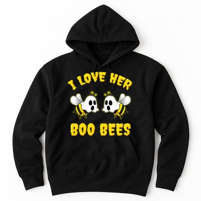 Halloween I Love Her Boo Bees Funny Hoodie