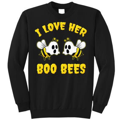 Halloween I Love Her Boo Bees Funny Sweatshirt