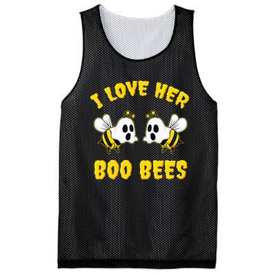 Halloween I Love Her Boo Bees Funny Mesh Reversible Basketball Jersey Tank