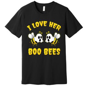 Halloween I Love Her Boo Bees Funny Premium T-Shirt