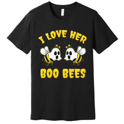 Halloween I Love Her Boo Bees Funny Premium T-Shirt