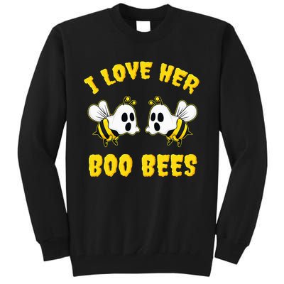 Halloween I Love Her Boo Bees Funny Tall Sweatshirt