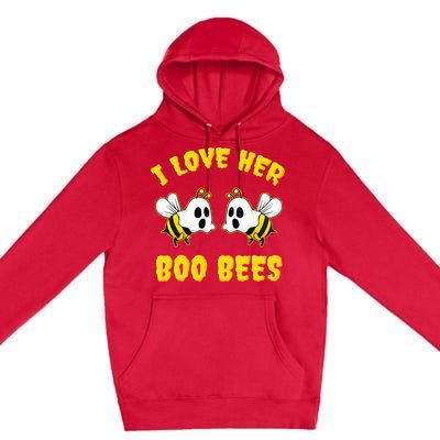 Halloween I Love Her Boo Bees Funny Premium Pullover Hoodie