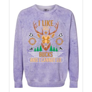 Hunting I Like Big Bucks And I Cannot Lie Hunter Gift Colorblast Crewneck Sweatshirt