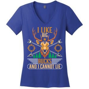 Hunting I Like Big Bucks And I Cannot Lie Hunter Gift Women's V-Neck T-Shirt