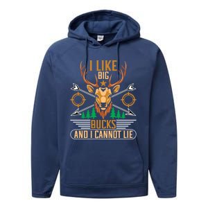 Hunting I Like Big Bucks And I Cannot Lie Hunter Gift Performance Fleece Hoodie