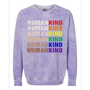 Humankind Inspirational Lgbt Colorblast Crewneck Sweatshirt