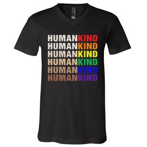 Humankind Inspirational Lgbt V-Neck T-Shirt