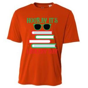 Hooray ItS Library Day Book Lovers Librarian Xmas Christmas Gift Cooling Performance Crew T-Shirt