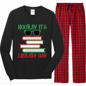 Hooray ItS Library Day Book Lovers Librarian Xmas Christmas Gift Long Sleeve Pajama Set