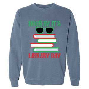 Hooray ItS Library Day Book Lovers Librarian Xmas Christmas Gift Garment-Dyed Sweatshirt