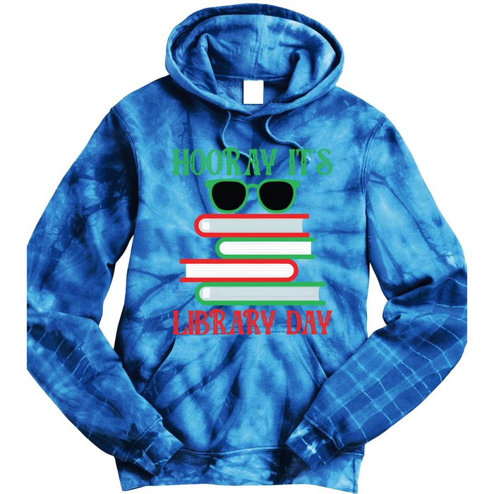 Hooray ItS Library Day Book Lovers Librarian Xmas Christmas Gift Tie Dye Hoodie