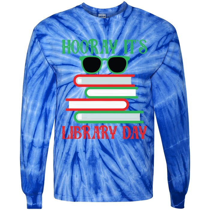 Hooray ItS Library Day Book Lovers Librarian Xmas Christmas Gift Tie-Dye Long Sleeve Shirt