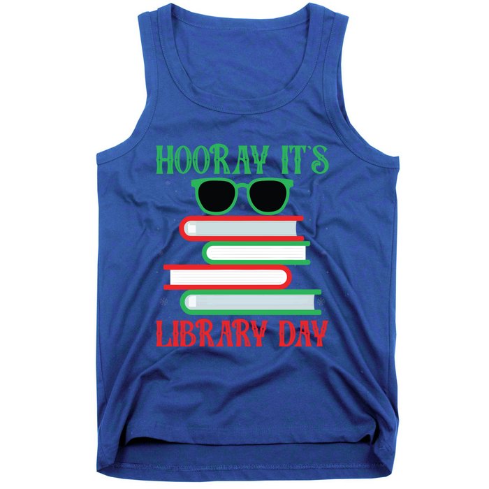 Hooray ItS Library Day Book Lovers Librarian Xmas Christmas Gift Tank Top