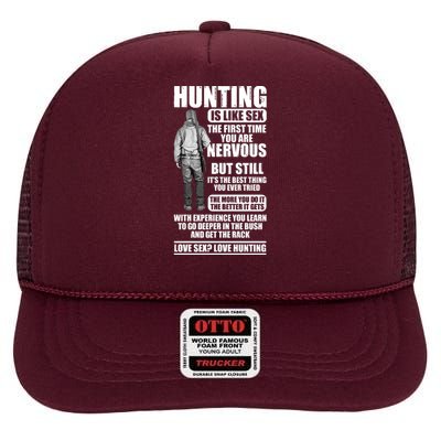 Hunting Is Like Sex High Crown Mesh Back Trucker Hat