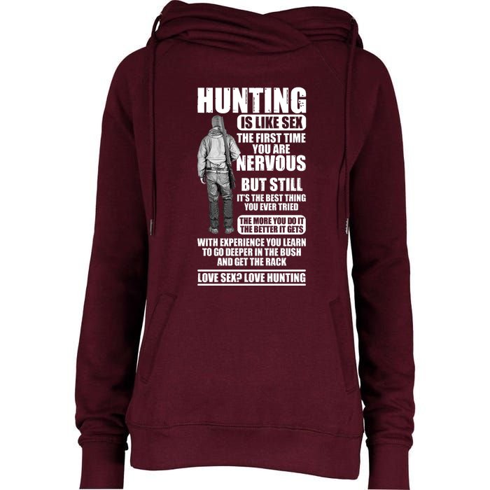 Hunting Is Like Sex Womens Funnel Neck Pullover Hood