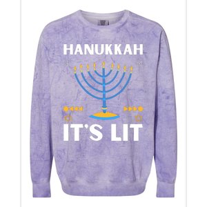 Hanukkah It's Lit Cool Design Colorblast Crewneck Sweatshirt