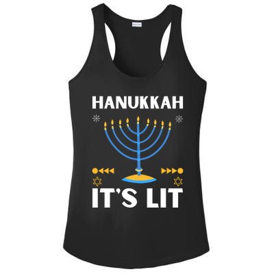 Hanukkah It's Lit Cool Design Ladies PosiCharge Competitor Racerback Tank