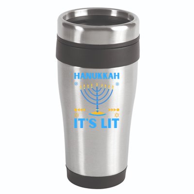Hanukkah It's Lit Cool Design 16oz Travel Tumbler