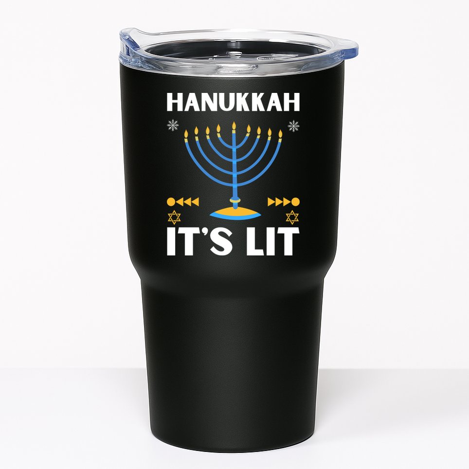 Hanukkah It's Lit Cool Design Tumbler