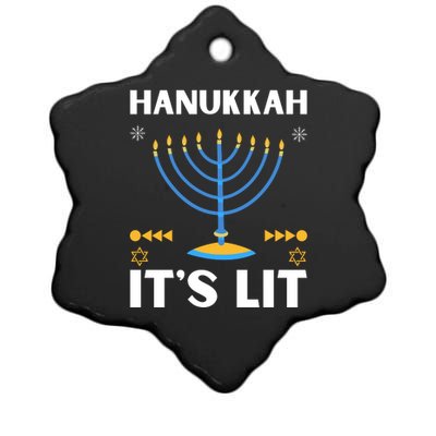 Hanukkah It's Lit Cool Design Ceramic Star Ornament