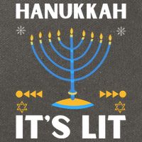 Hanukkah It's Lit Cool Design Cotton Canvas Backpack