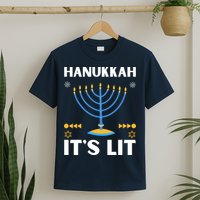 Hanukkah It's Lit Cool Design T-Shirt