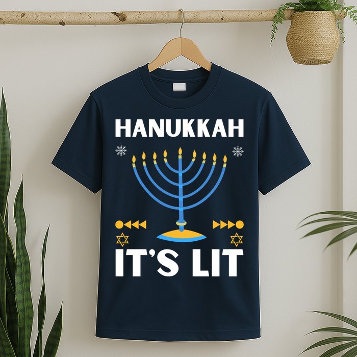 Hanukkah It's Lit Cool Design T-Shirt