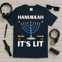 Hanukkah It's Lit Cool Design T-Shirt