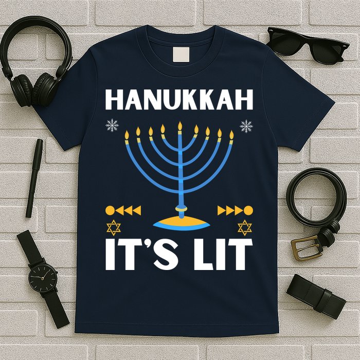 Hanukkah It's Lit Cool Design T-Shirt