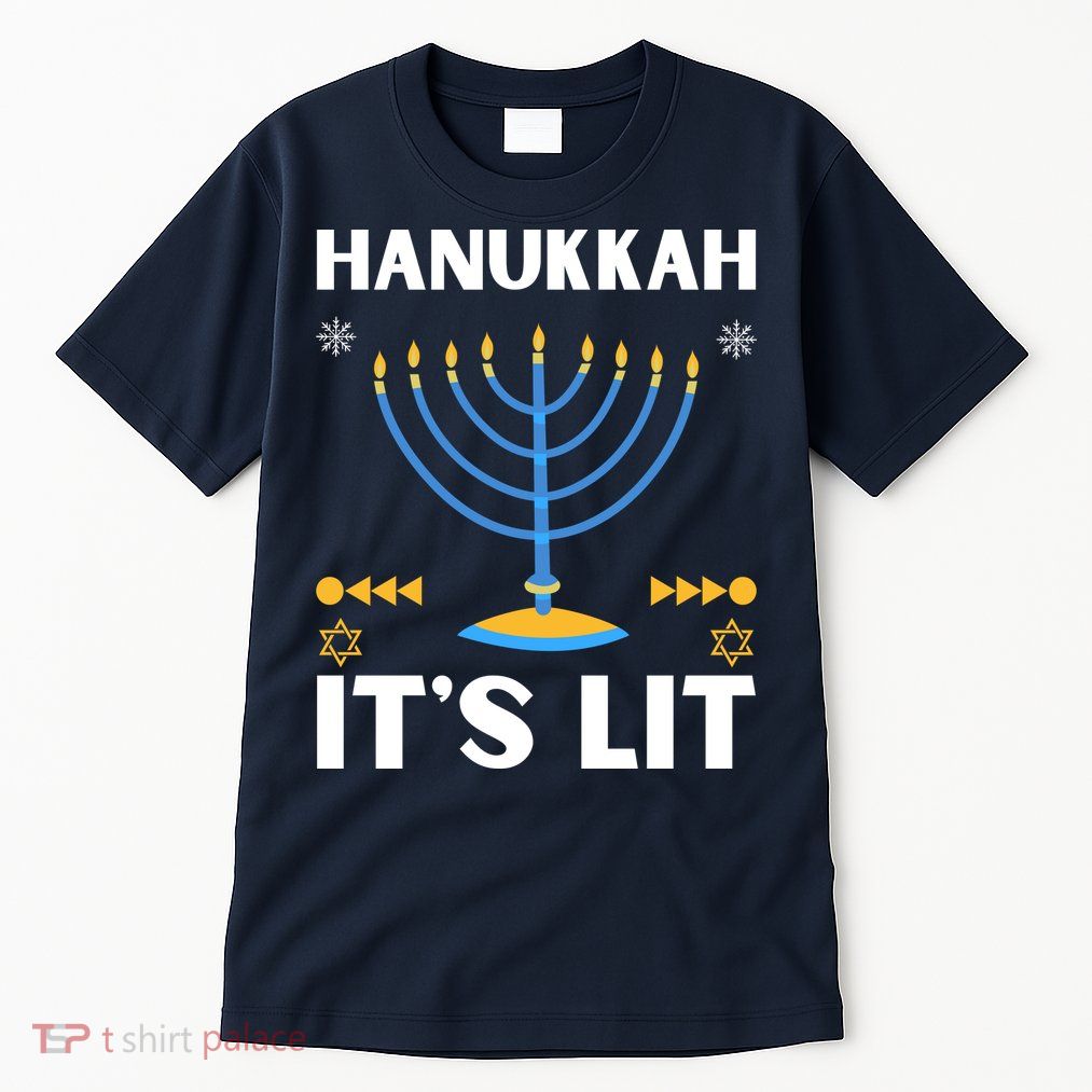 Hanukkah It's Lit Cool Design Tall T-Shirt