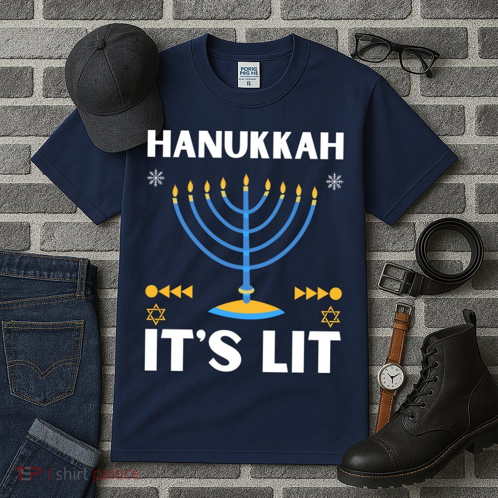 Hanukkah It's Lit Cool Design Tall T-Shirt