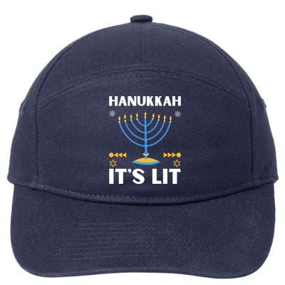 Hanukkah It's Lit Cool Design 7-Panel Snapback Hat