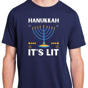 Hanukkah It's Lit Cool Design Adult ChromaSoft Performance T-Shirt